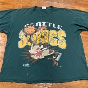 Vintage Seattle Sonics 1994 Warner Bros Taz T-Shirt
